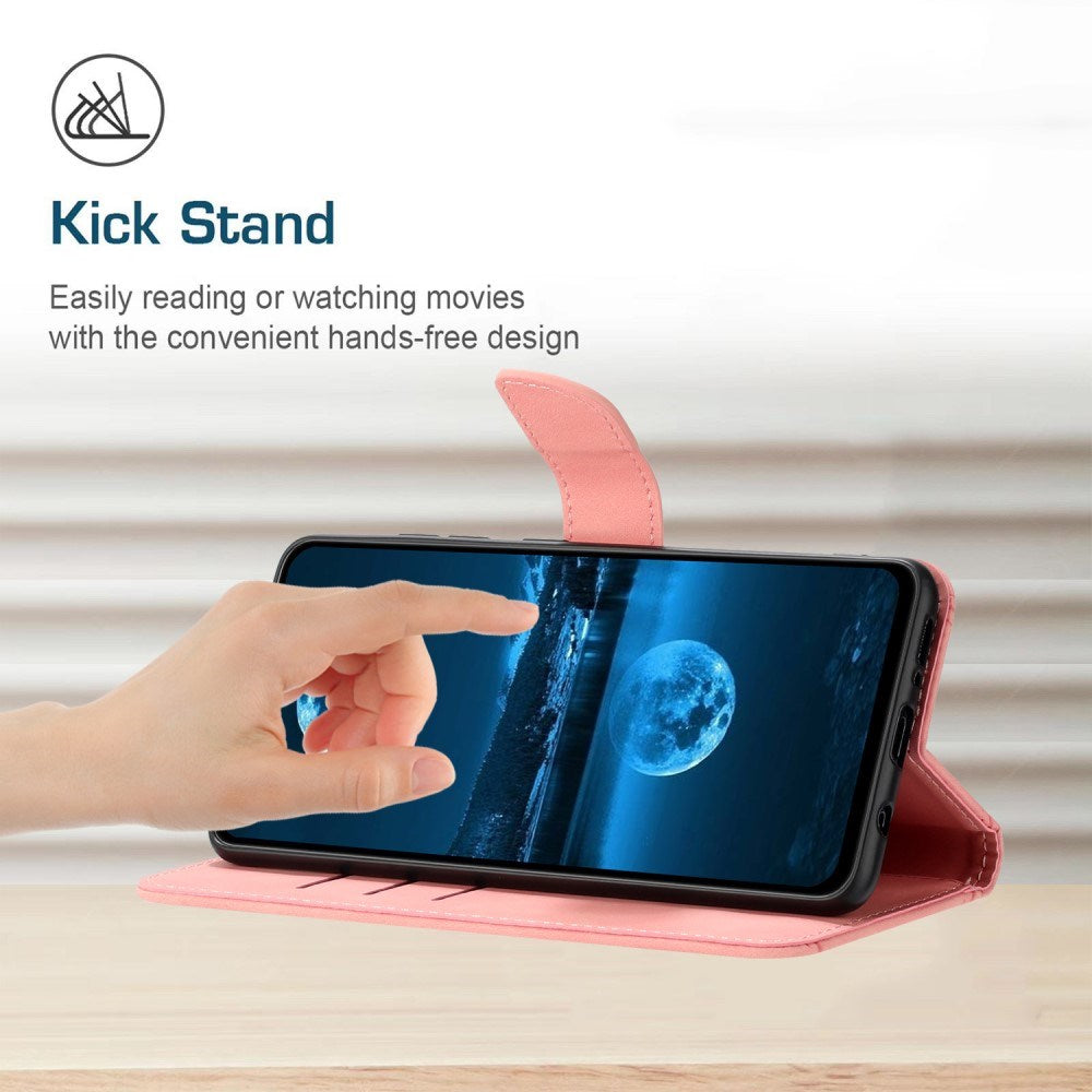 EIDERWOOD Samsung Galaxy S24 FE Mönstrad Läder Plånboksfodral med Rem - Rosa