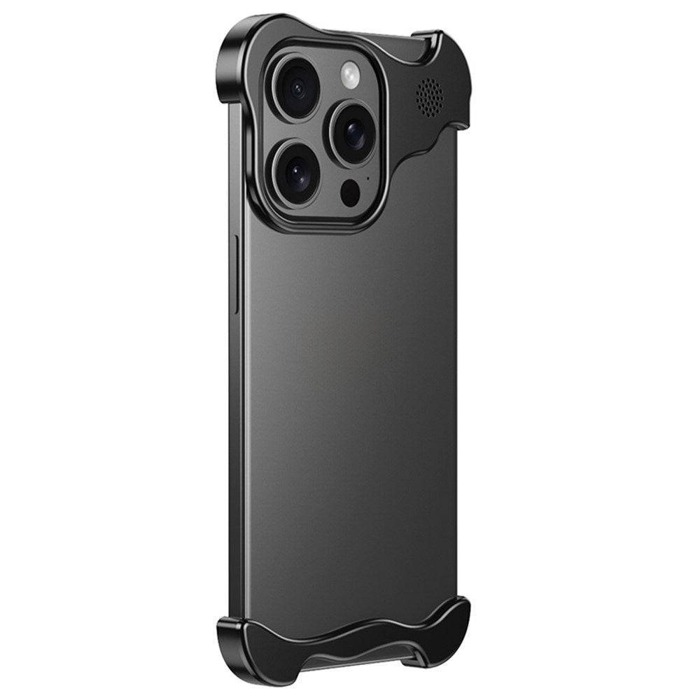 iPhone 15 Pro Tvådelat Metall Bumper Skal - Svart
