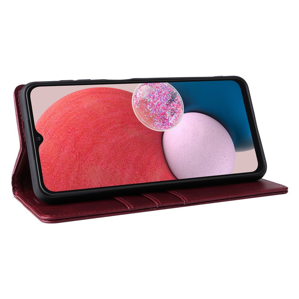 EIDERWOOD Samsung Galaxy A13 (4G/5G) / A04s / M13 Konstläder Flip Fodral m. Korthållare & Ställfunktion - Röd