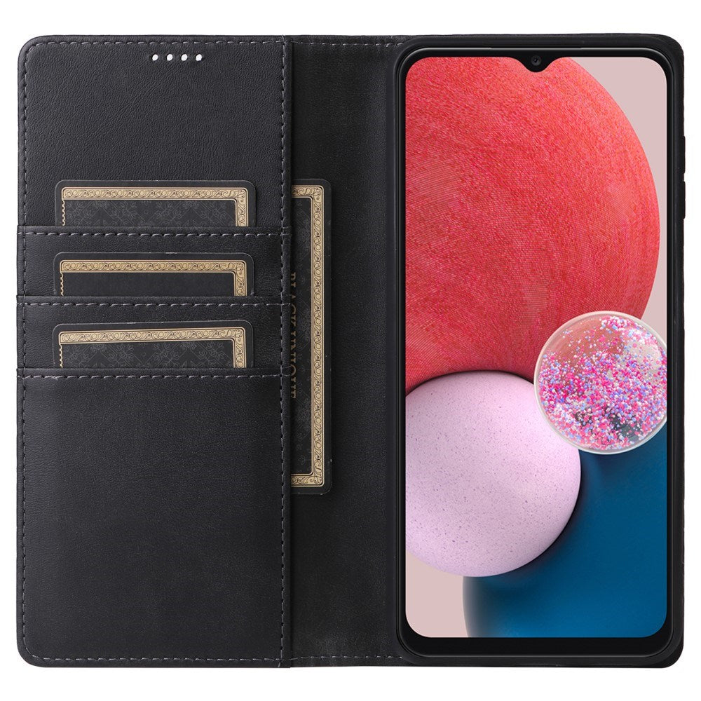 EIDERWOOD Samsung Galaxy A13 (4G/5G) / A04s / M13 Konstläder Flip Fodral m. Korthållare & Ställfunktion - Svart