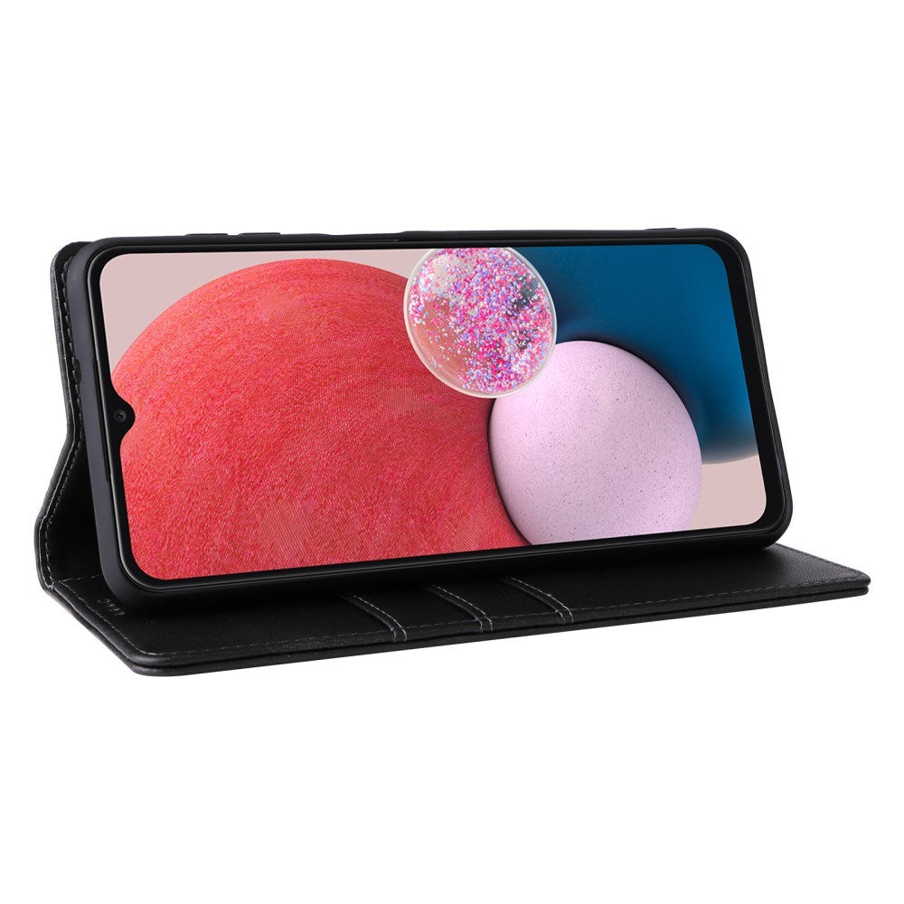 EIDERWOOD Samsung Galaxy A13 (4G/5G) / A04s / M13 Konstläder Flip Fodral m. Korthållare & Ställfunktion - Svart