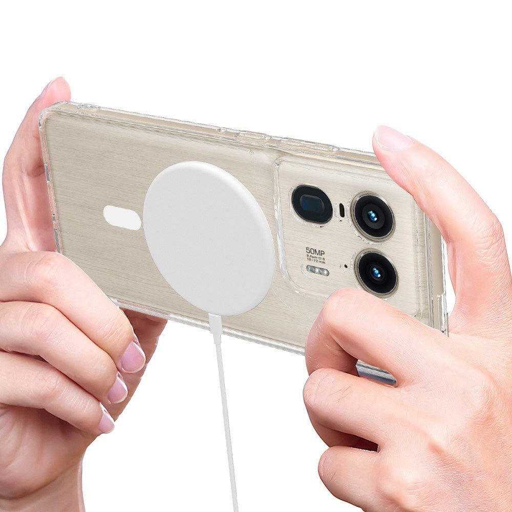 EIDERWOOD Motorola Edge 50 Ultra Hybrid Plast Skal - MagSafe Kompatibel - Genomskinlig / Vit