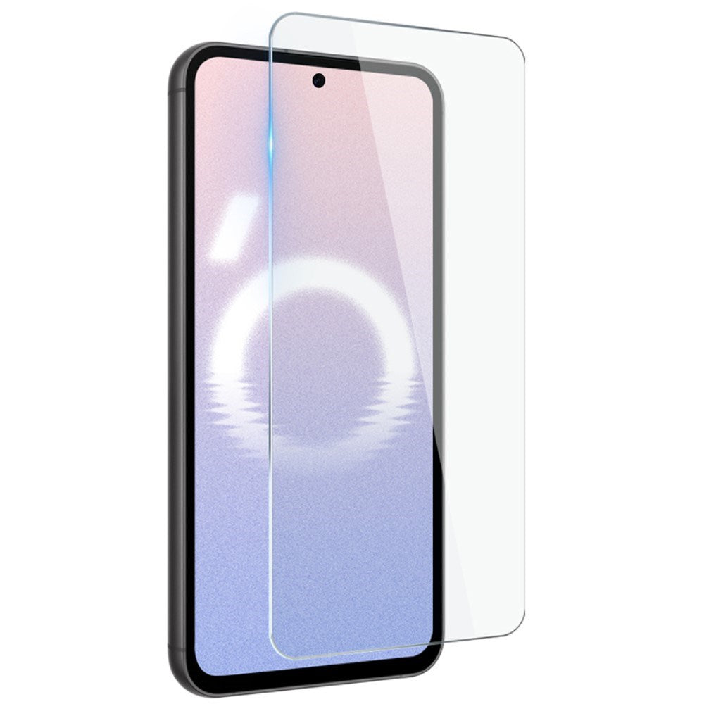 Samsung Galaxy S24 FE Max 2-i-1 Härdat Glas Skärmskydd och Flexibelt Plast Skal - Genomskinlig