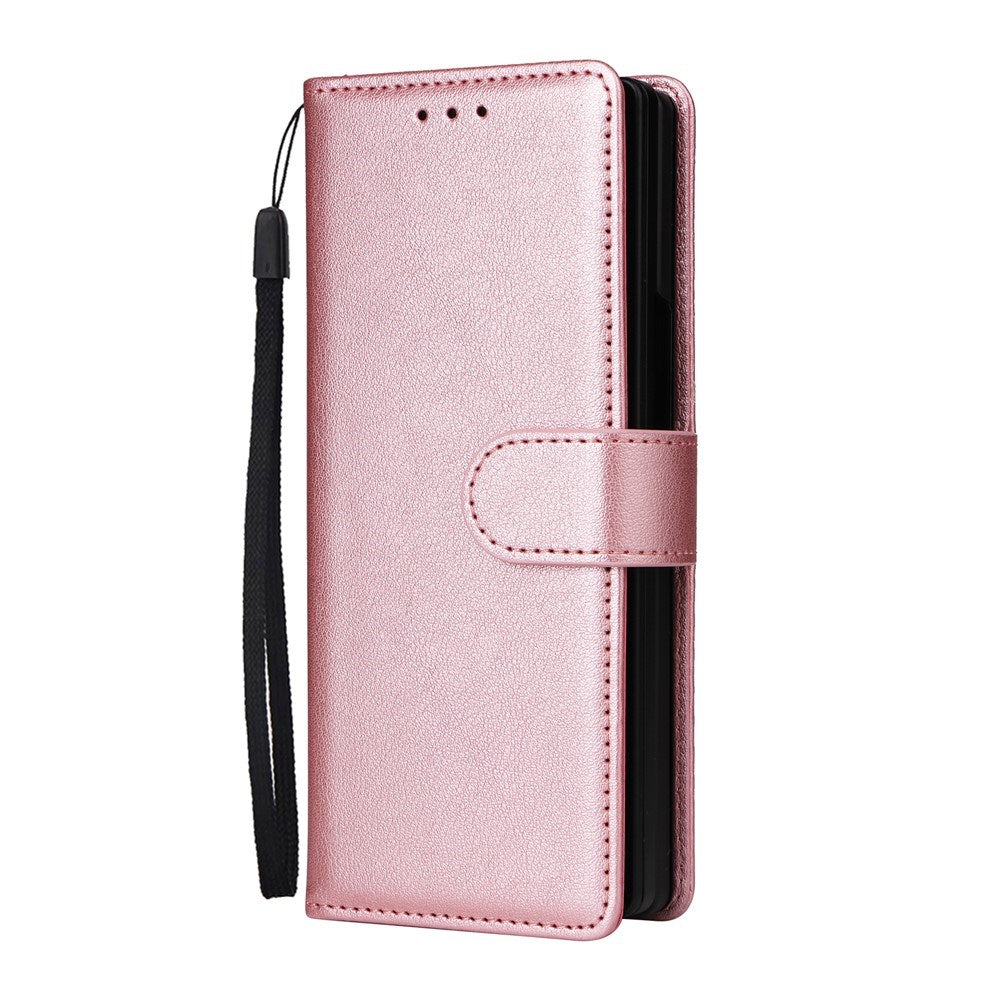 EIDERWOOD Samsung Galaxy Z Fold6 Konstläder Fodral m. Korthållare & Rem - Rosa