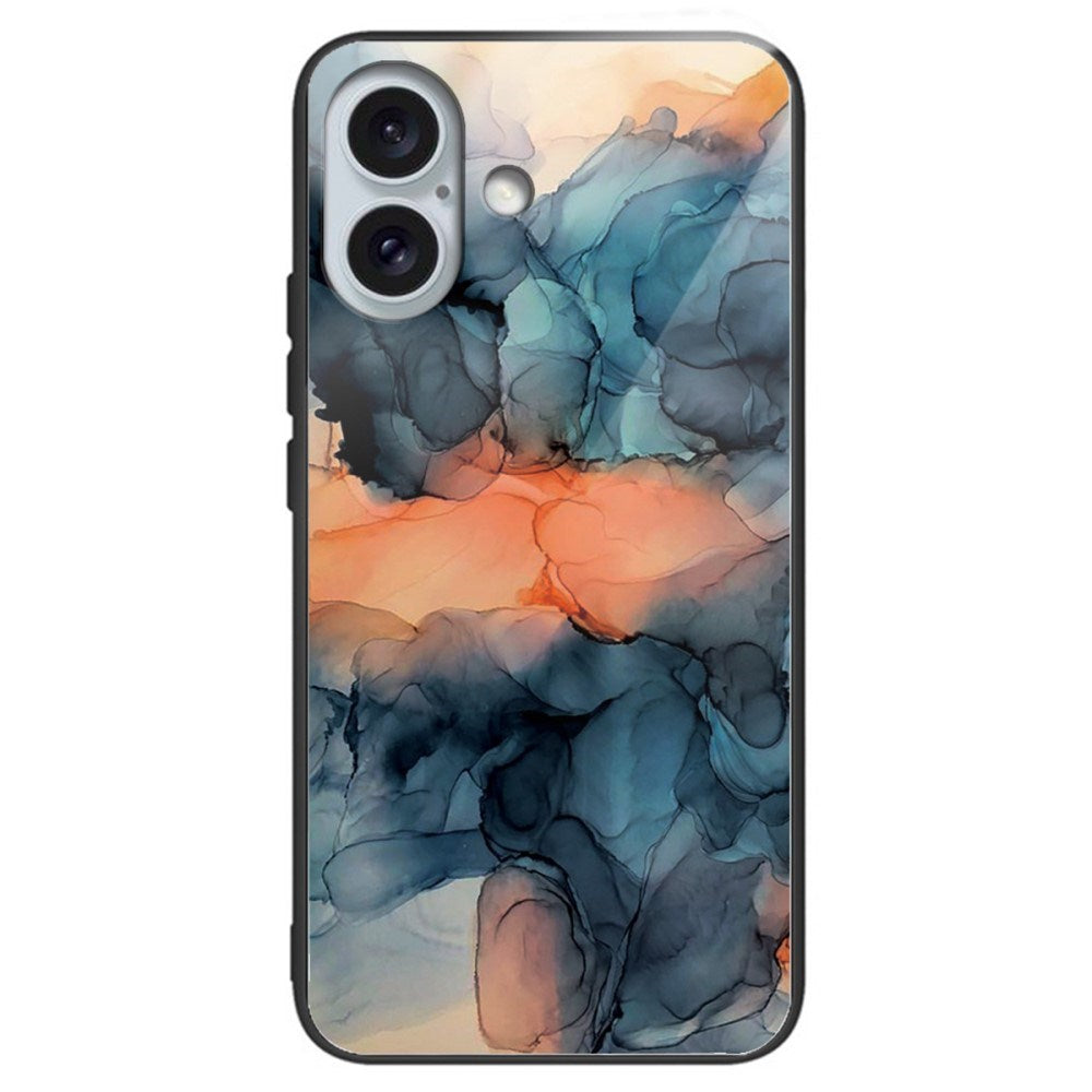 EIDERWOOD iPhone 16 Plast Skal m. Glasbaksida - Orange / Blå Moln
