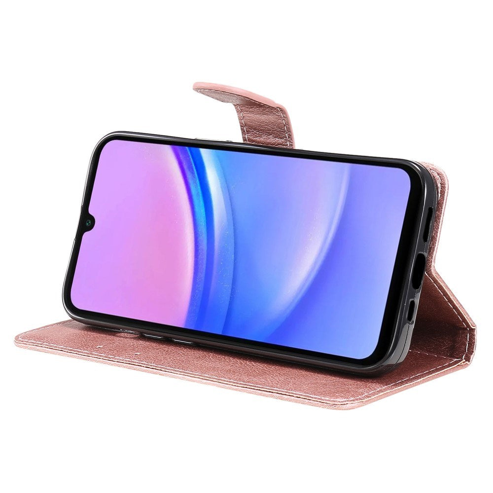 Samsung Galaxy A16 (4G/5G) Konstläder Plånboksfodral med Rem - Rose Gold