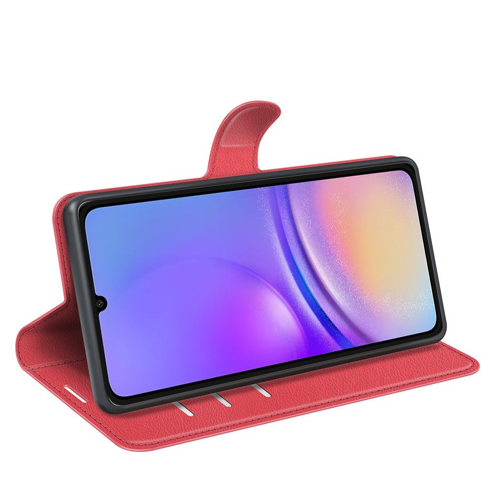 EIDERWOOD Samsung Galaxy A06 Litchi Läder Fodral med Plånbok - Röd