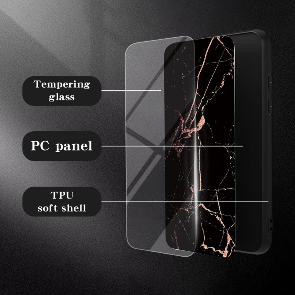 EIDERWOOD iPhone 16 Pro Max Case med Glas Tillbaka - Vit Marmor
