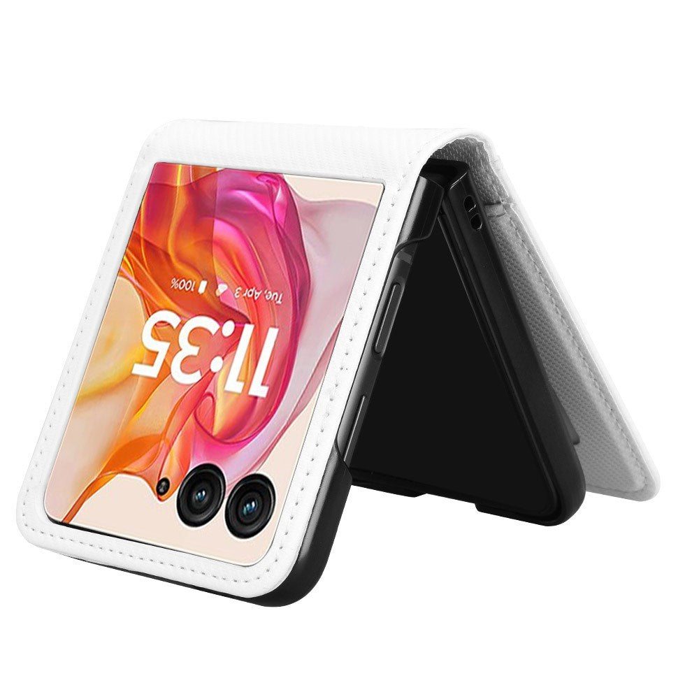 EIDERWOOD Motorola Razr 50 Ultra 5G PU Läderfodral med Korthållare - Vitt