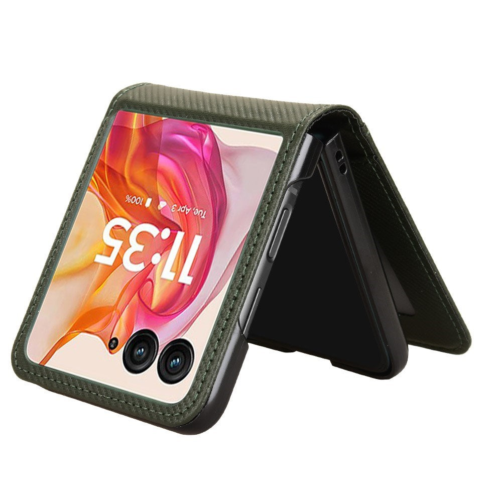 EIDERWOOD Motorola Razr 50 Ultra 5G PU Läderfodral med Korthållare - Grön