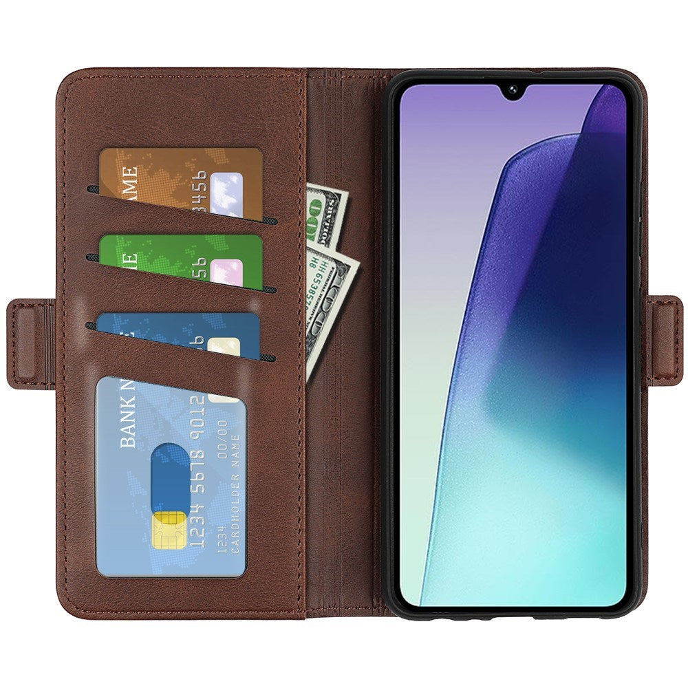 EIDERWOOD Xiaomi Redmi 14C / Poco C75 Konstläder Flip Fodral med Korthållare & Ställfunktion - Brun