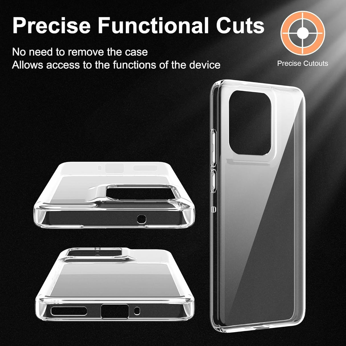 Motorola Edge 50 Neo 5G 2-i-1 Härdat Glas Skärmskydd och Flexibelt Plast Skal - Genomskinlig