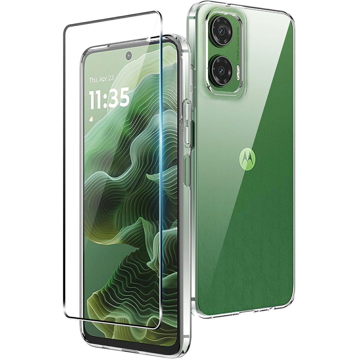 Motorola Moto G35 5G - Skyddspaket med Mjukt Plastskal och 2.5D Skärmskydd