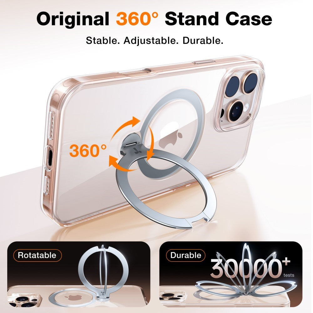 TORRAS iPhone 16 Pro Flexibelt Plast Skal m. Ställfunktion - MagSafe Kompatibel - Genomskinlig