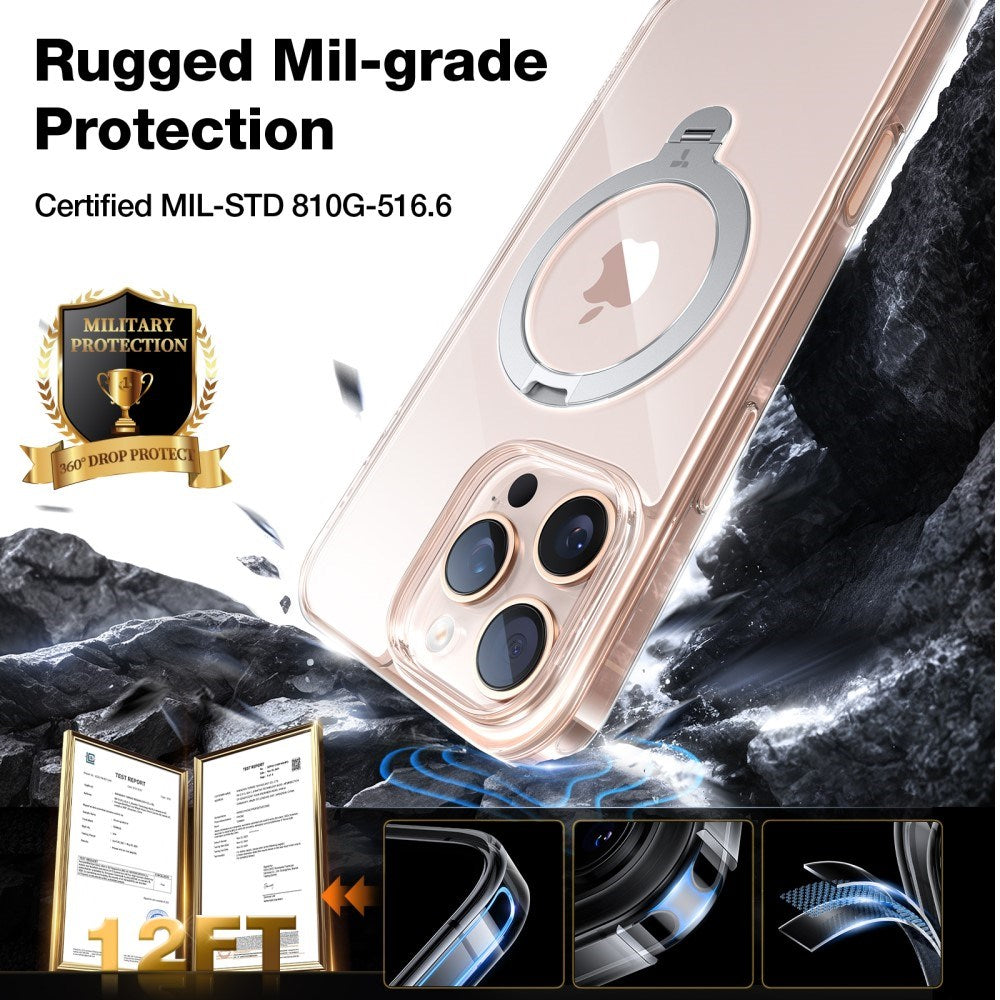 TORRAS iPhone 16 Pro Flexibelt Plast Skal m. Ställfunktion - MagSafe Kompatibel - Genomskinlig