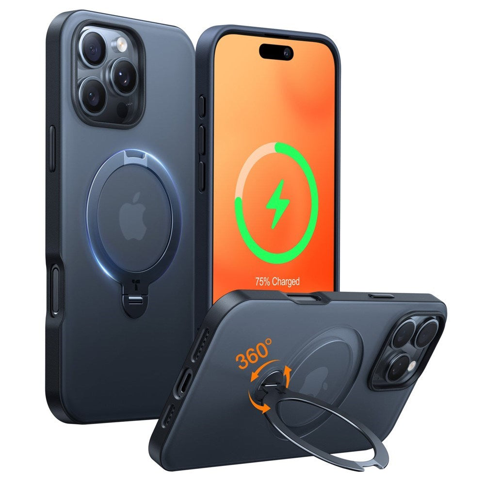 TORRAS iPhone 16 Pro Flexibelt Plast Skal m. Ställfunktion - MagSafe Kompatibel - Svart