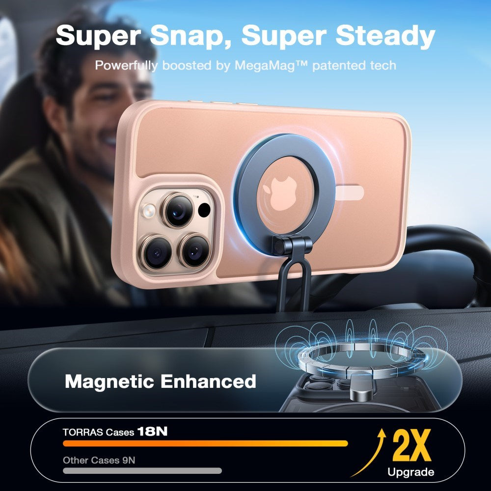 TORRAS iPhone 16 Pro Hybrid Skal - MagSafe Kompatibel - Rose Gold