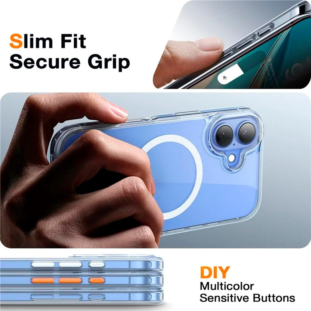 TORRAS iPhone 16 Flexibelt Plast Skal - MagSafe Kompatibel - Genomskinlig