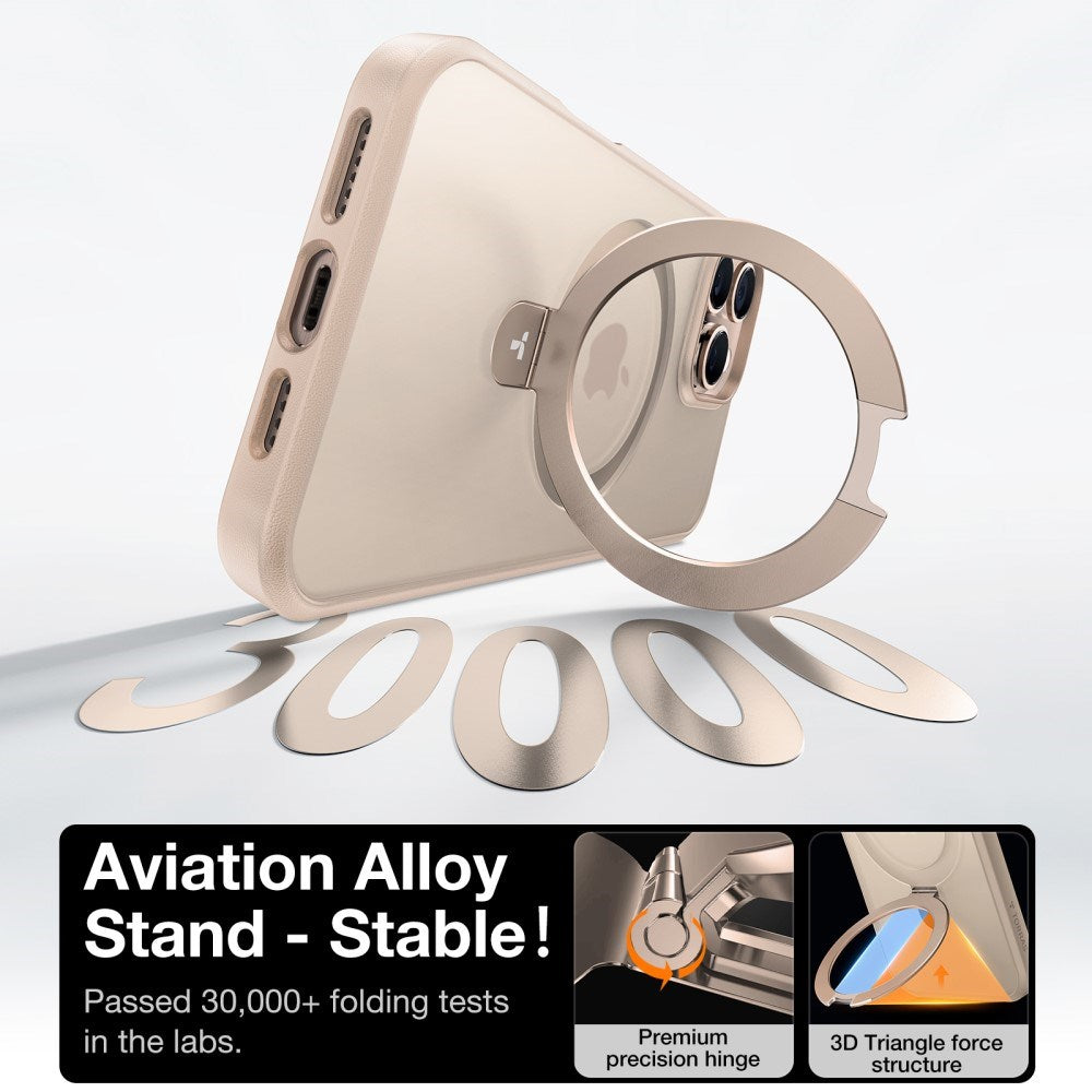 TORRAS iPhone 16 Pro Max Guardian Ostand Series Skal m. Ställ - MagSafe Kompatibel - Rose Gold