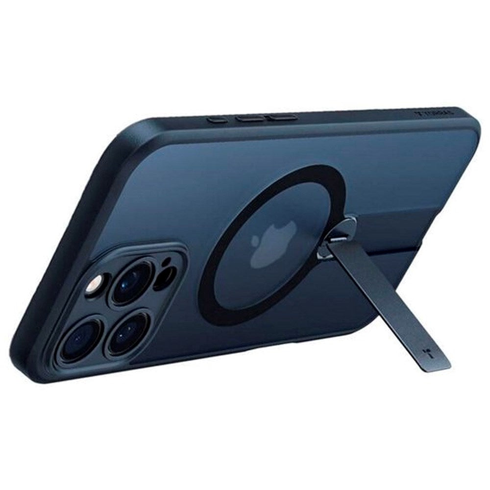 TORRAS iPhone 16 Pro Max Flexibelt Plast Skal m. Roterande Kickstand - MagSafe Kompatibel - Svart