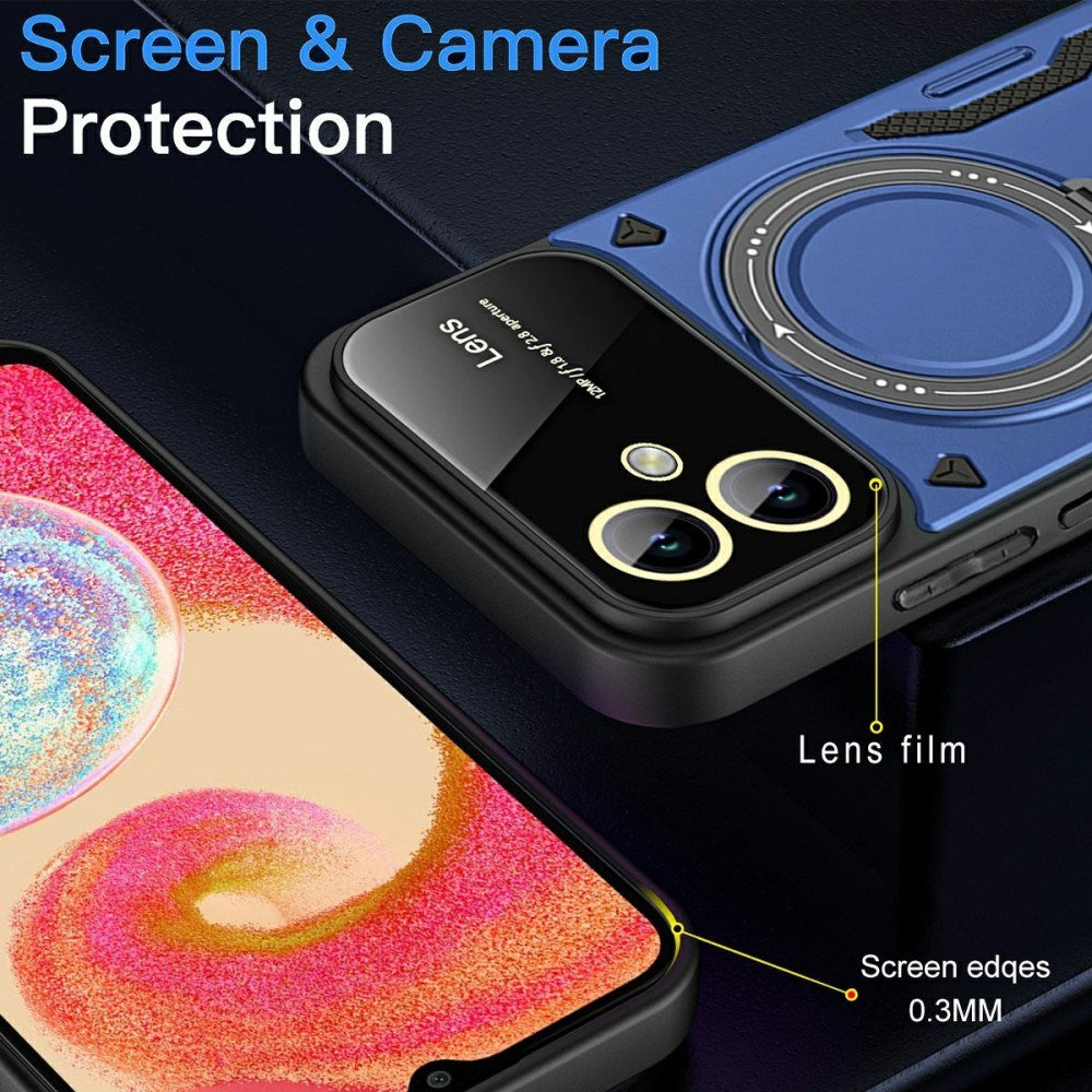 EIDERWOOD Samsung Galaxy A06 Hybrid Hantverkar Skal m. Roterande Kickstand - MagSafe Kompatibel - Blå