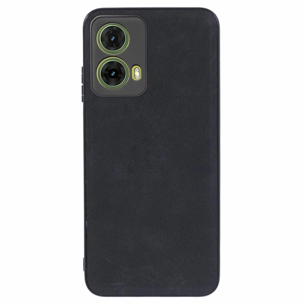 EIDERWOOD Motorola Moto G35 (5G) Läderbelagd Flexibelt Plast Skal - Svart
