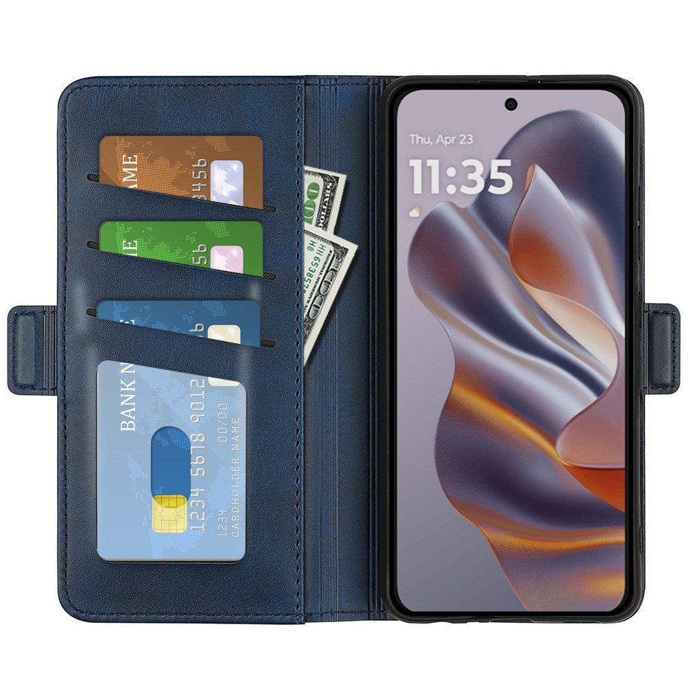 EIDERWOOD Motorola Edge 50 Neo Wallet Flip Skal i läder med Plånbok - Mörkblå