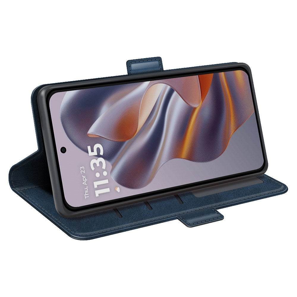 EIDERWOOD Motorola Edge 50 Neo Wallet Flip Skal i läder med Plånbok - Mörkblå