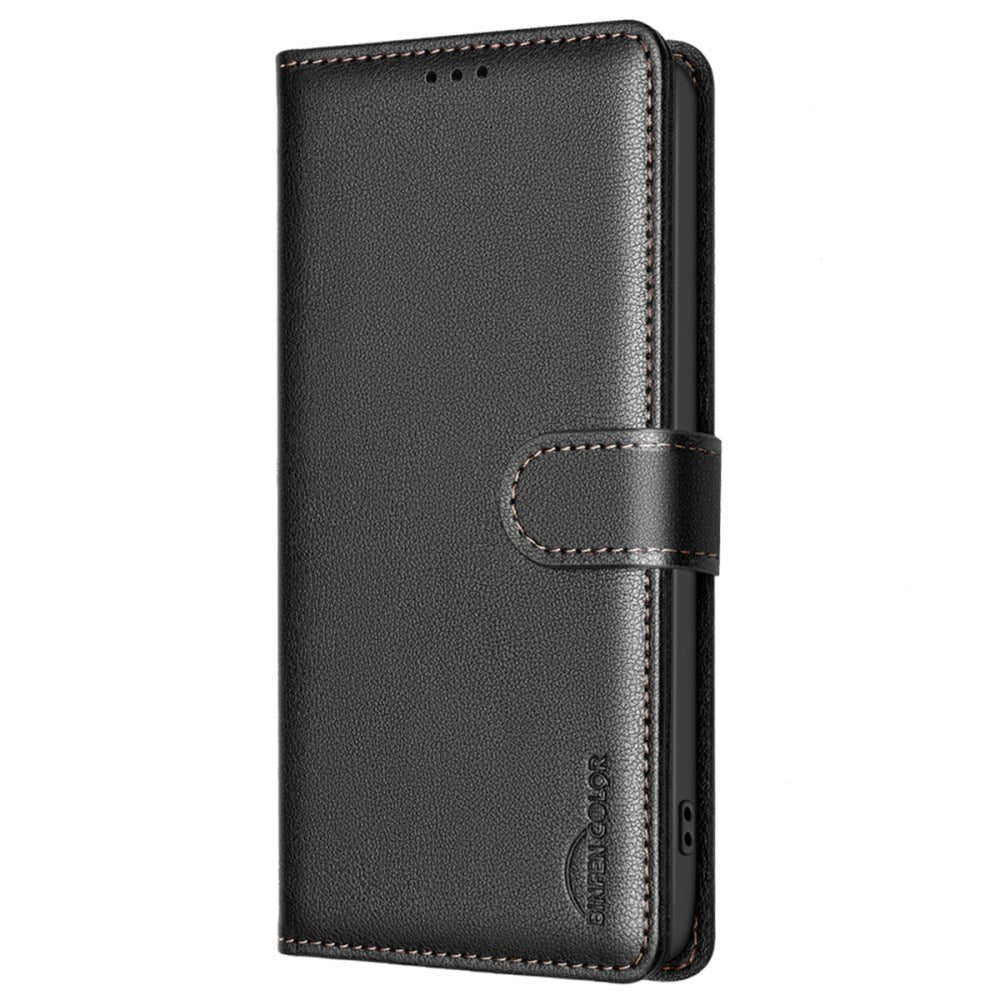 Samsung Galaxy A36 (5G) BINFEN Konstläder Fodral med RFID Blockering - Svart