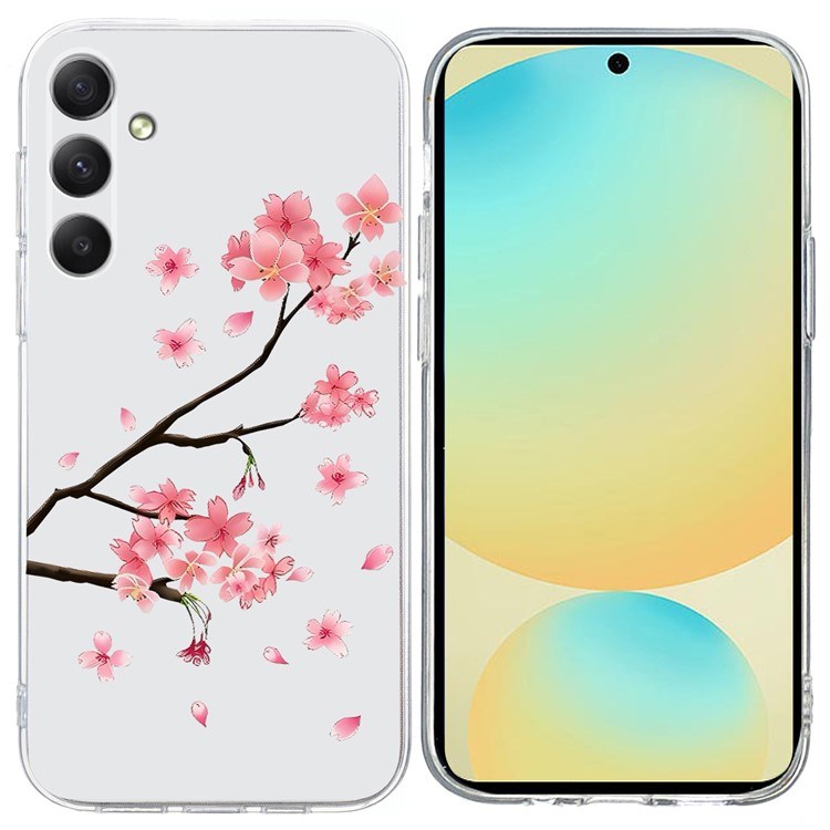 EIDERWOOD Samsung Galaxy S25 FE Flexibel Plast Skal med Motiv - Genomskinlig / Rosa Blommor