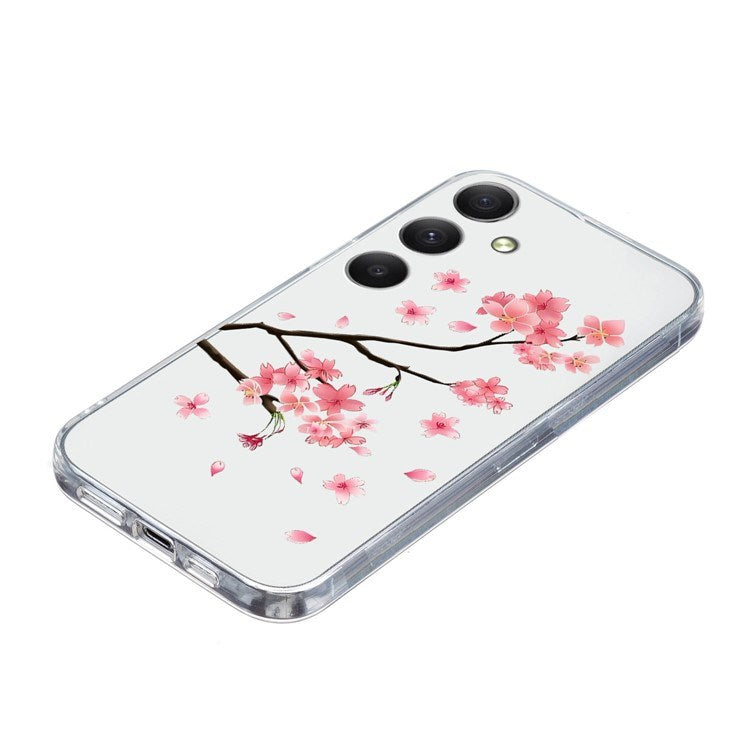 EIDERWOOD Samsung Galaxy S25 FE Flexibel Plast Skal med Motiv - Genomskinlig / Rosa Blommor