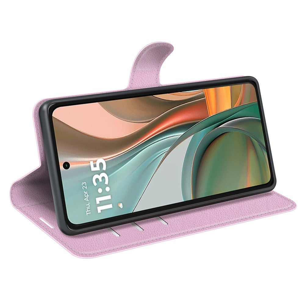 EIDERWOOD Motorola Moto G75 (5G) Konstläder Flip Fodral m. Korthållare & Ställfunktion - Rosa