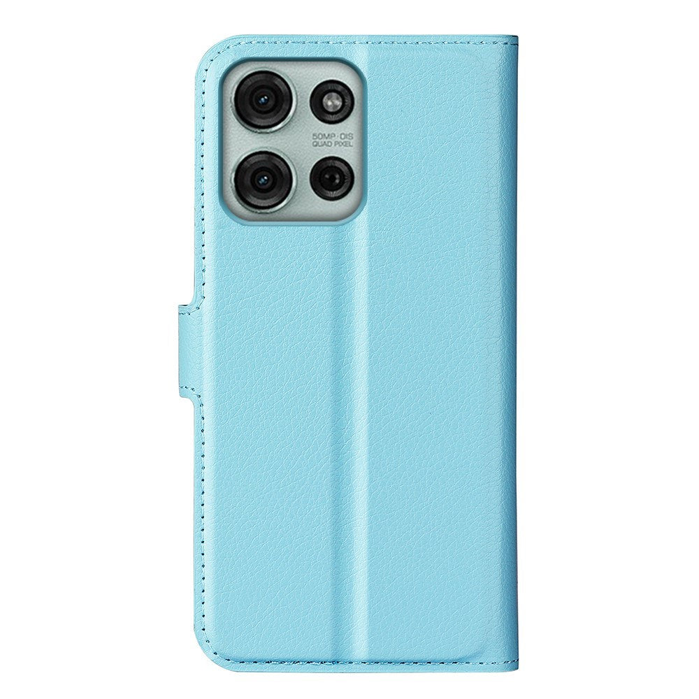 EIDERWOOD Motorola Moto G75 (5G) Konstläder Flip Fodral m. Korthållare & Ställfunktion - Blå