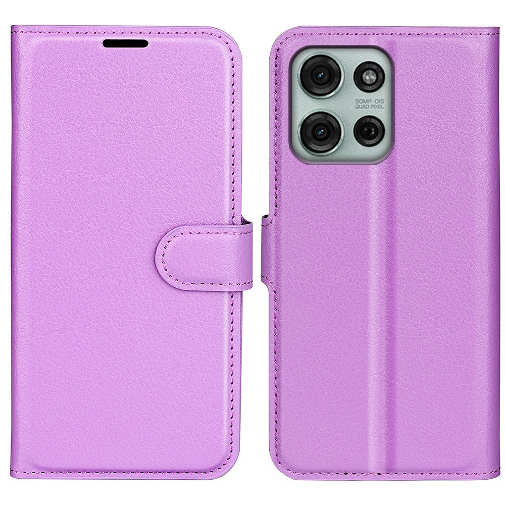 EIDERWOOD Motorola Moto G75 (5G) Konstläder Flip Fodral m. Korthållare & Ställfunktion - Lila