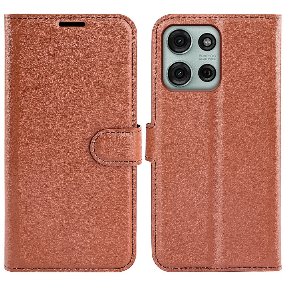 EIDERWOOD Motorola Moto G75 (5G) Konstläder Flip Fodral m. Korthållare & Ställfunktion - Brun