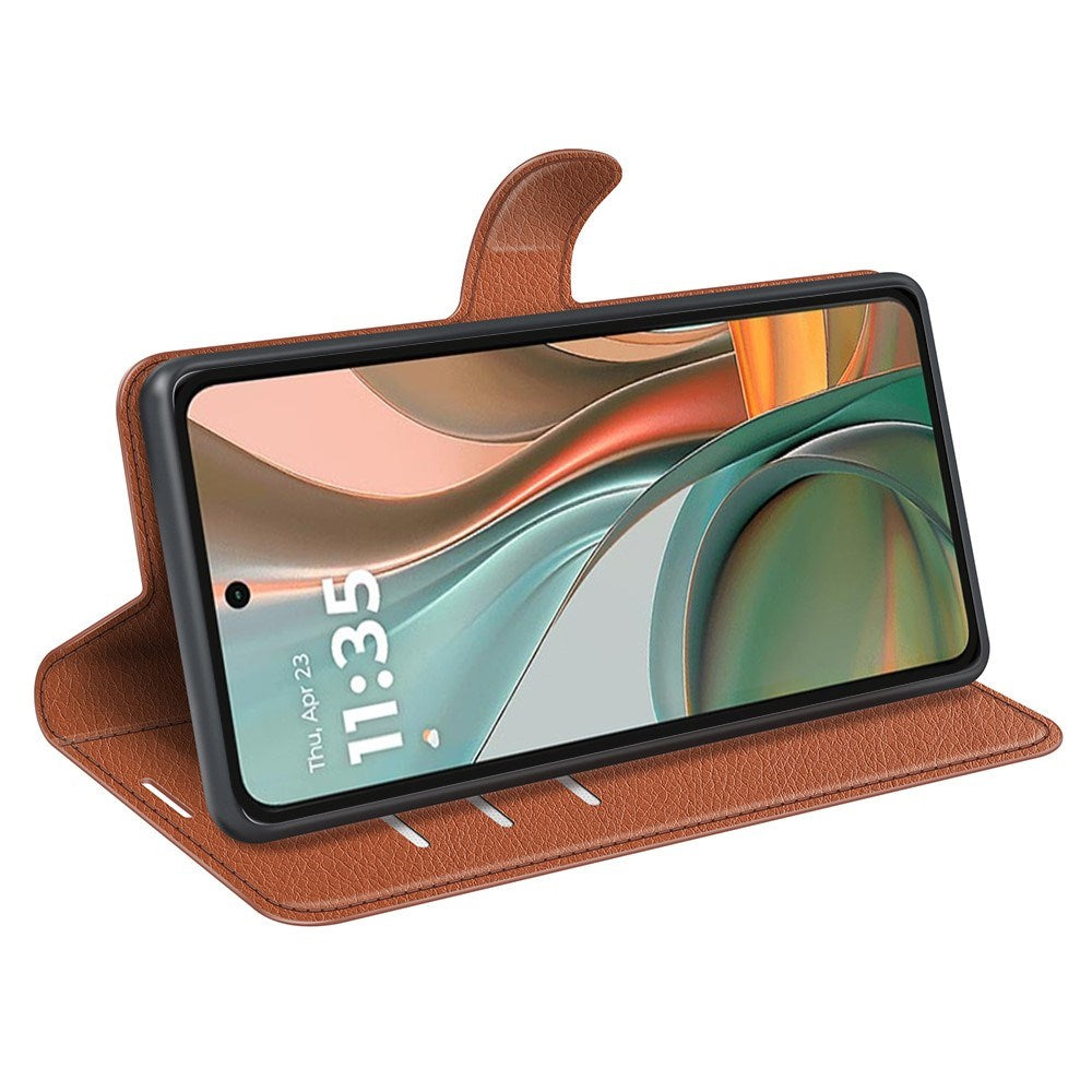 EIDERWOOD Motorola Moto G75 (5G) Konstläder Flip Fodral m. Korthållare & Ställfunktion - Brun