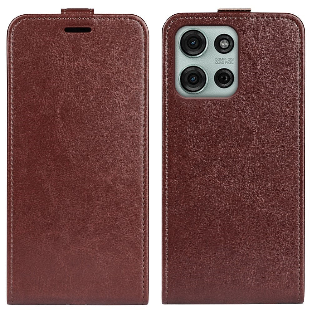 EIDERWOOD Motorola Moto G75 5G Fodral med Kortfack – Vertikal Flip Konstläder Fodral - Brun