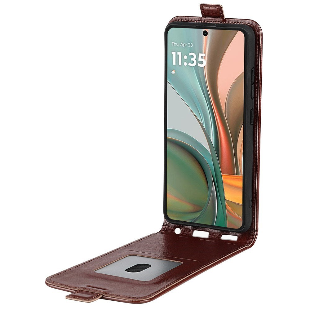 EIDERWOOD Motorola Moto G75 5G Fodral med Kortfack – Vertikal Flip Konstläder Fodral - Brun