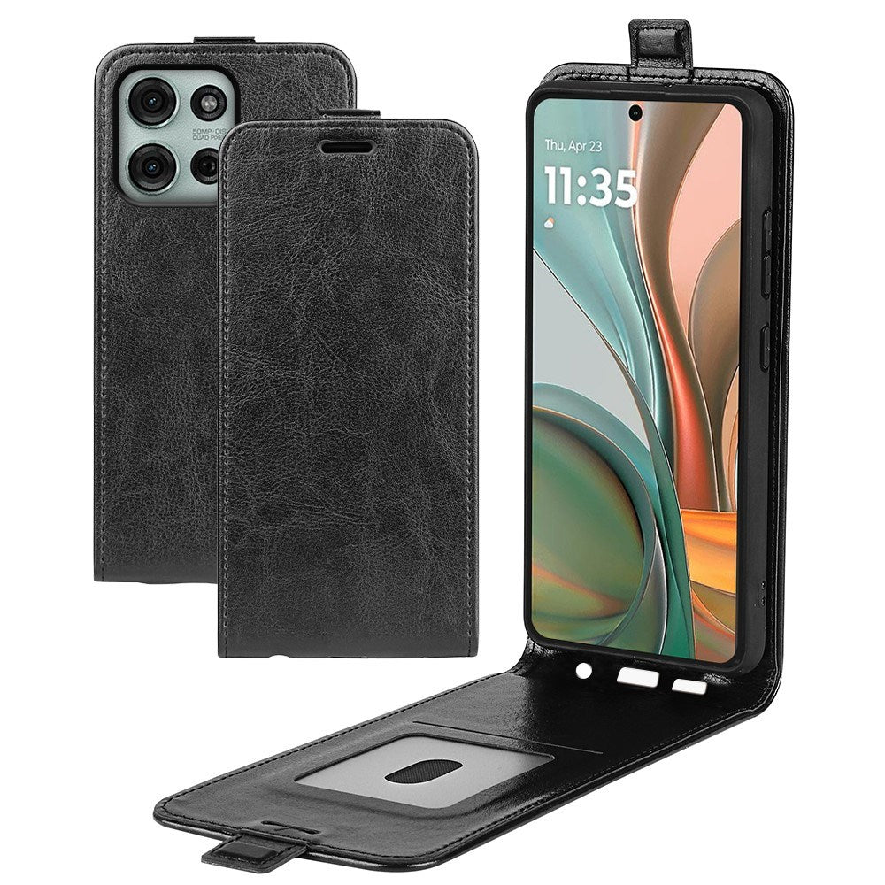 EIDERWOOD Motorola Moto G75 5G Fodral med Kortfack – Vertikal Flip Konstläder Fodral - Svart