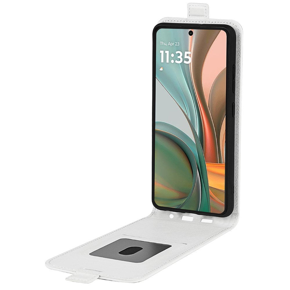 EIDERWOOD Motorola Moto G75 5G Fodral med Kortfack – Vertikal Flip Konstläder Fodral - Vit