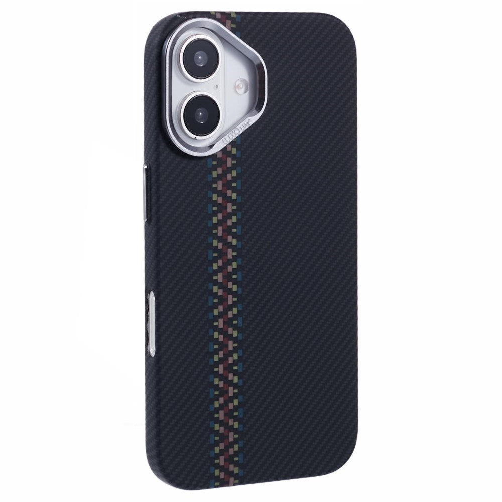 EIDERWOOD Mönstrad Carbon Skal - iPhone 16 - MagSafe Kompatibel - Dark ZigZag Pattern