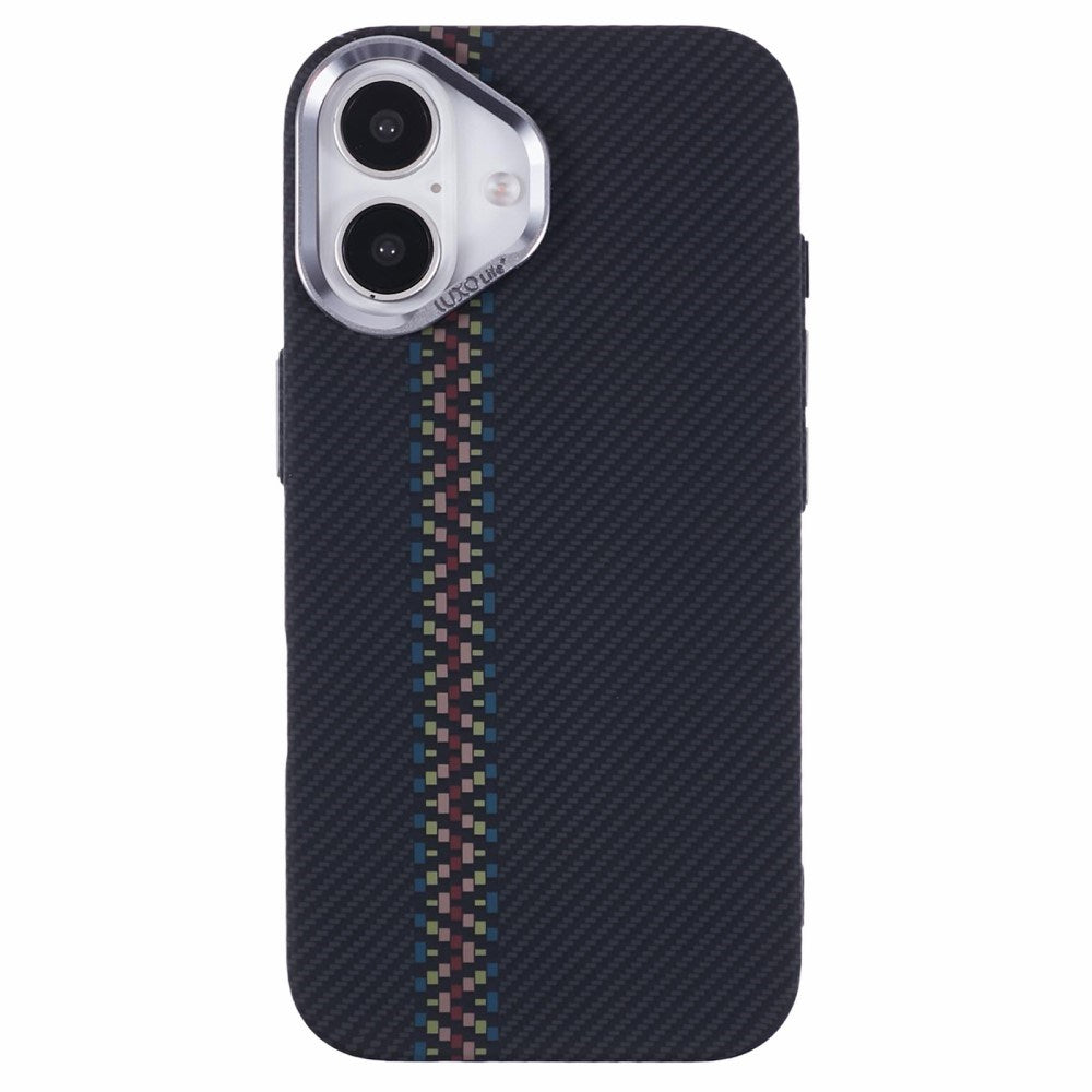 EIDERWOOD Mönstrad Carbon Skal - iPhone 16 - MagSafe Kompatibel - Dark ZigZag Pattern