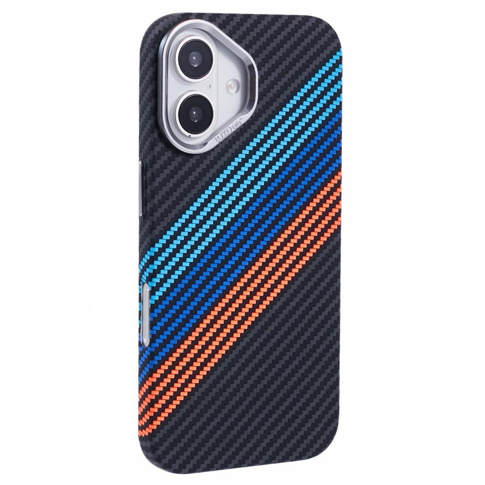 EIDERWOOD Mönstrad Carbon Skal - iPhone 16 - MagSafe Kompatibel - Colorful Stripes
