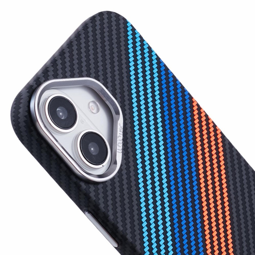 EIDERWOOD Mönstrad Carbon Skal - iPhone 16 - MagSafe Kompatibel - Colorful Stripes