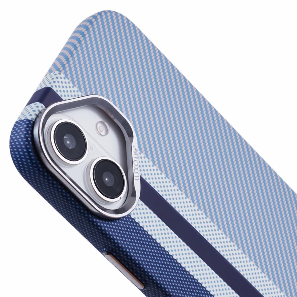 EIDERWOOD Mönstrad Carbon Skal - iPhone 16 - MagSafe Kompatibel - Blue Stripes