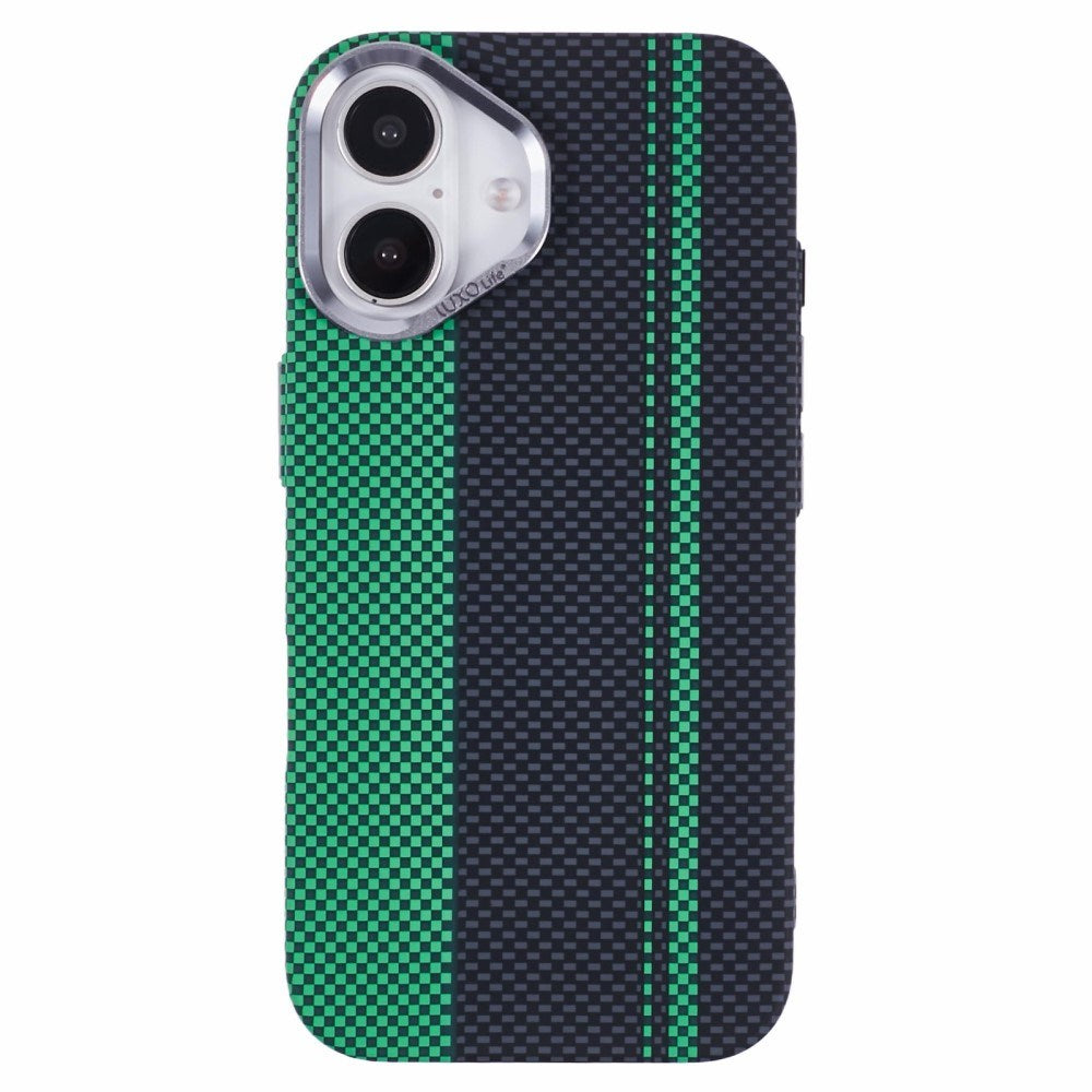 EIDERWOOD Mönstrad Carbon Skal - iPhone 16 - MagSafe Kompatibel - Green/Black