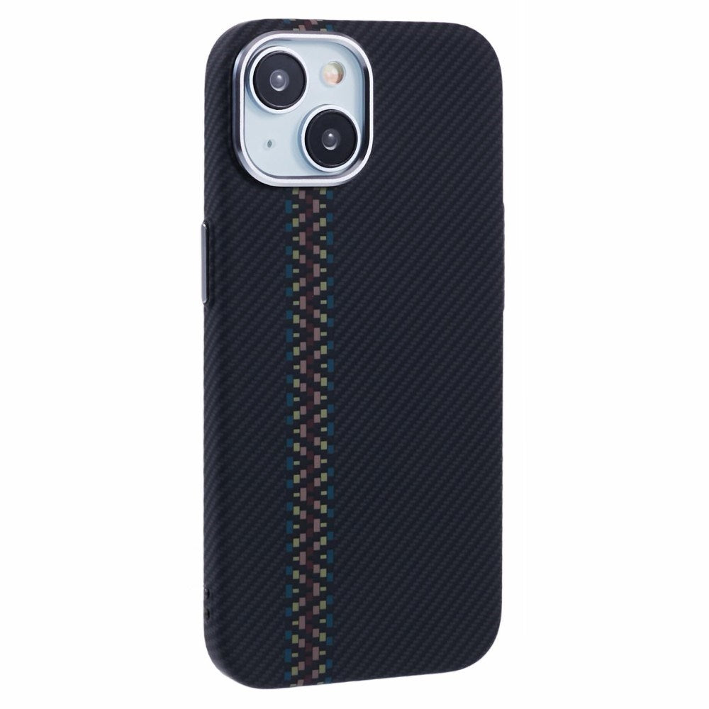 EIDERWOOD Mönstrad Carbon Skal - iPhone 15 - MagSafe Kompatibel - Dark ZigZag Pattern
