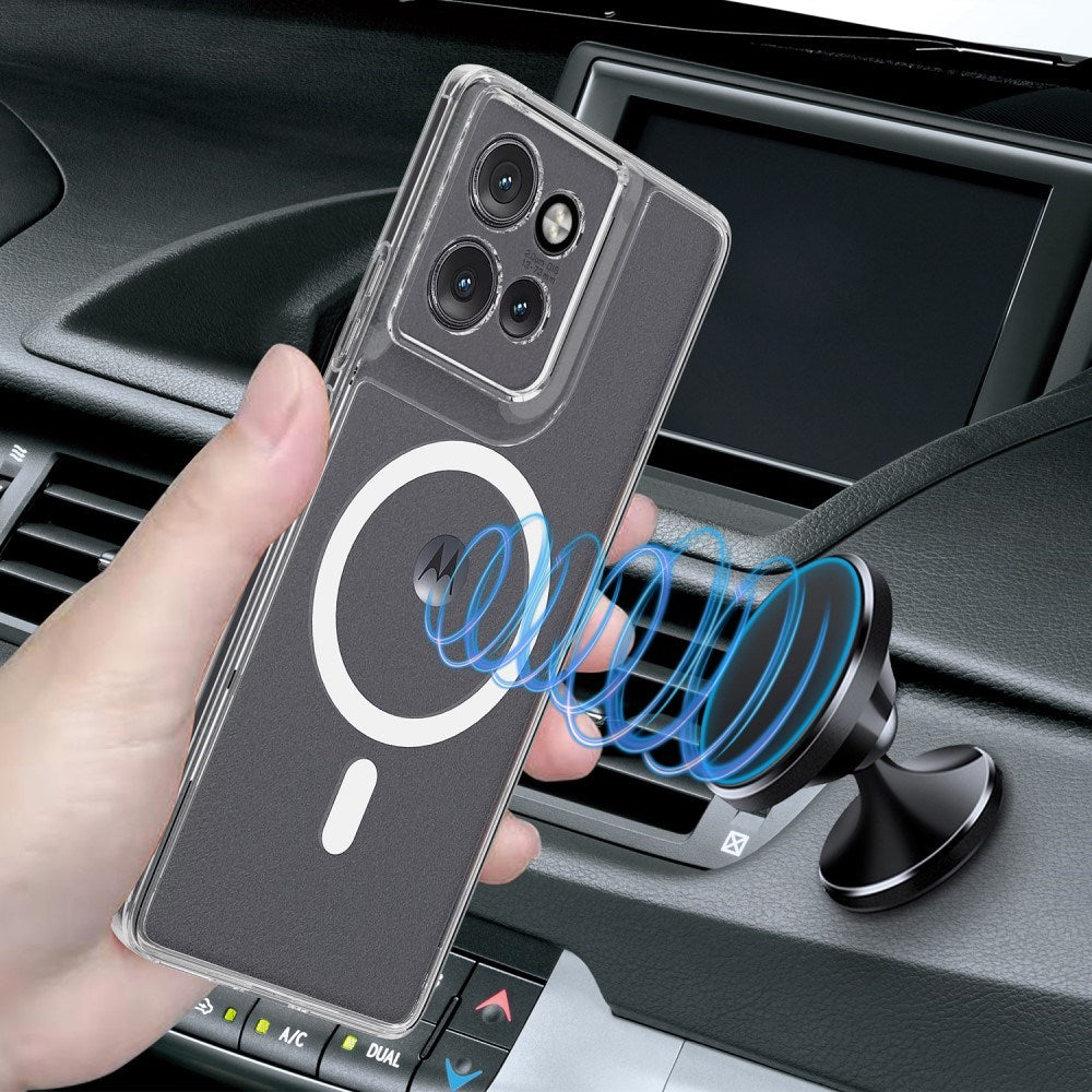 EIDERWOOD Motorola Edge 50 Neo / Thinkphone 25 Hybrid Plast Skal - MagSafe Kompatibel - Genomskinlig / Vit