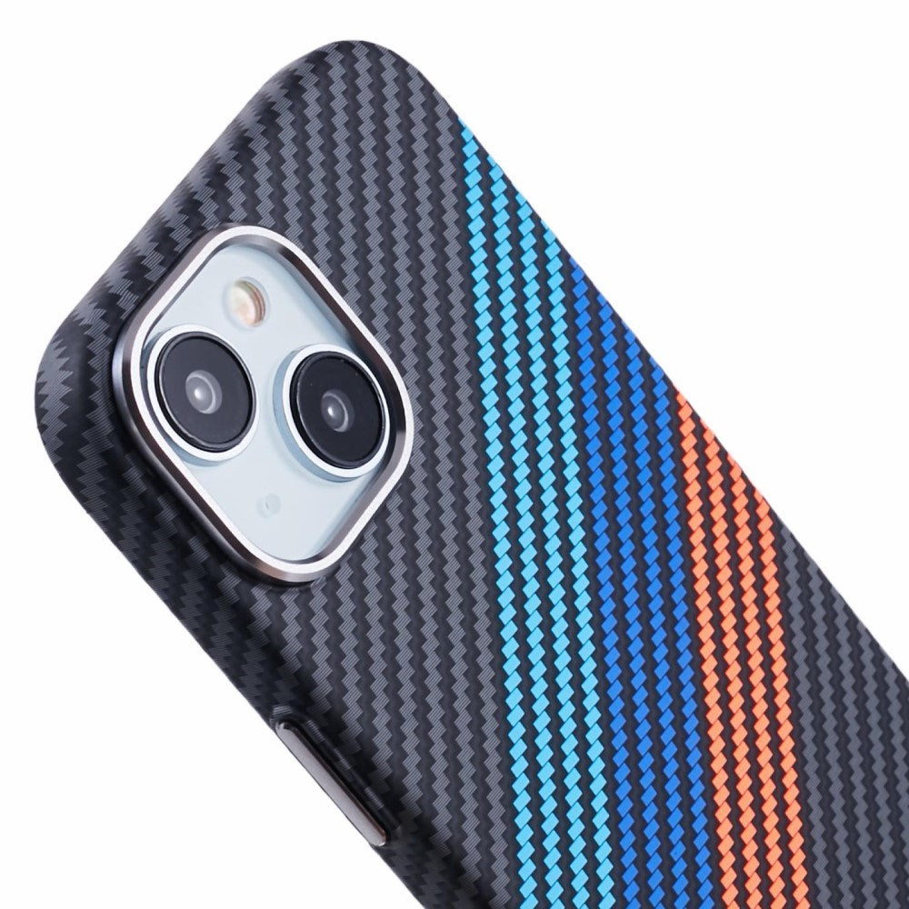 EIDERWOOD Mönstrad Carbon Skal - iPhone 14 - MagSafe Kompatibel - Colorful Stripes