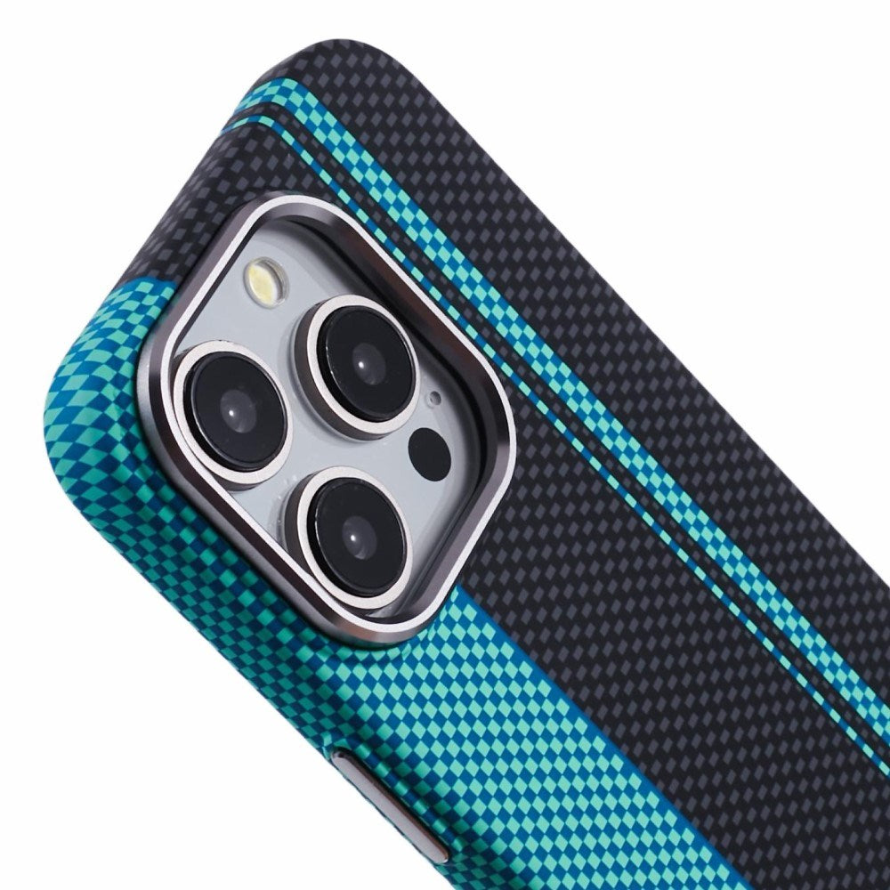 EIDERWOOD Mönstrad Carbon Skal - iPhone 14 Pro - MagSafe Kompatibel - Blue/Black